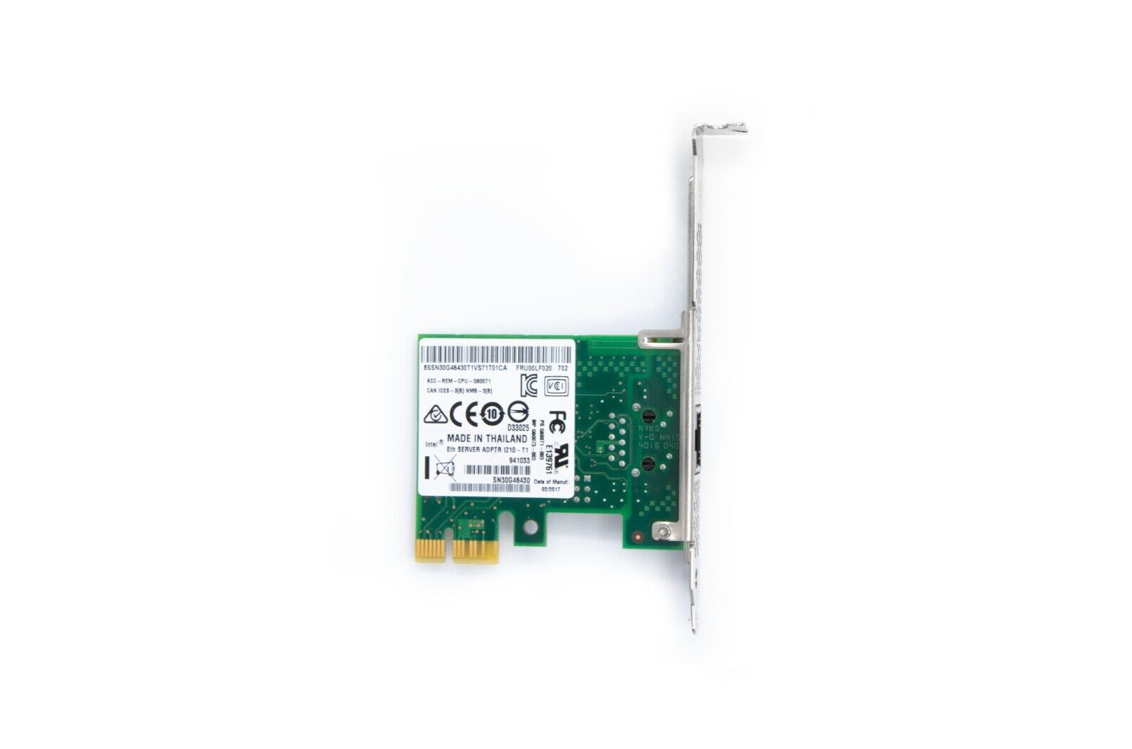 Lenovo 00LF020 Intel i210-T1 Ethernet PCI-E x1 RJ45 1Gb 1-port NIC Adapter