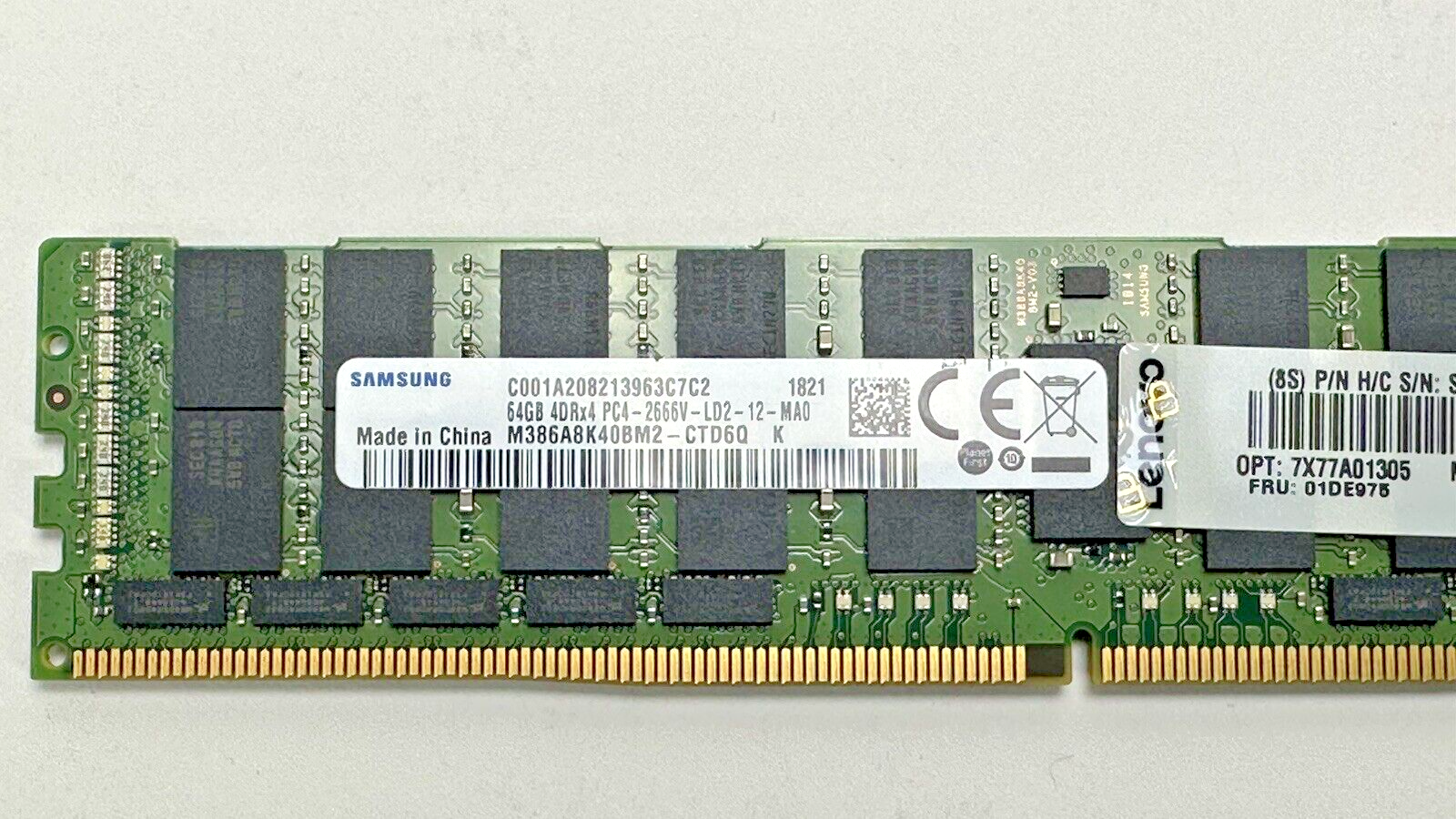 1024GB 1TB Lenovo 7X77A01305 16x 64GB DDR4 ECC RAM Memory 01DE975 PC4-2666V