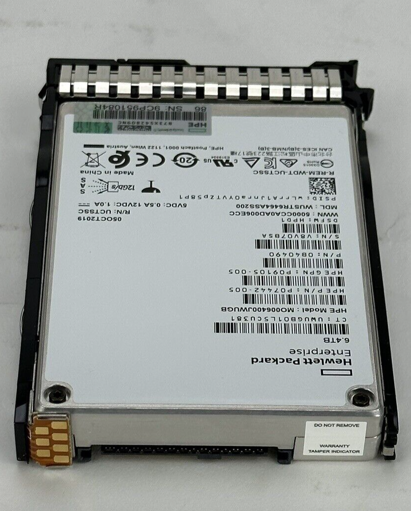HPE 6.4TB 12G SAS MU SFF 2.5 SC SSD HP 35TBW 3DWPD Mixed Use Solid State