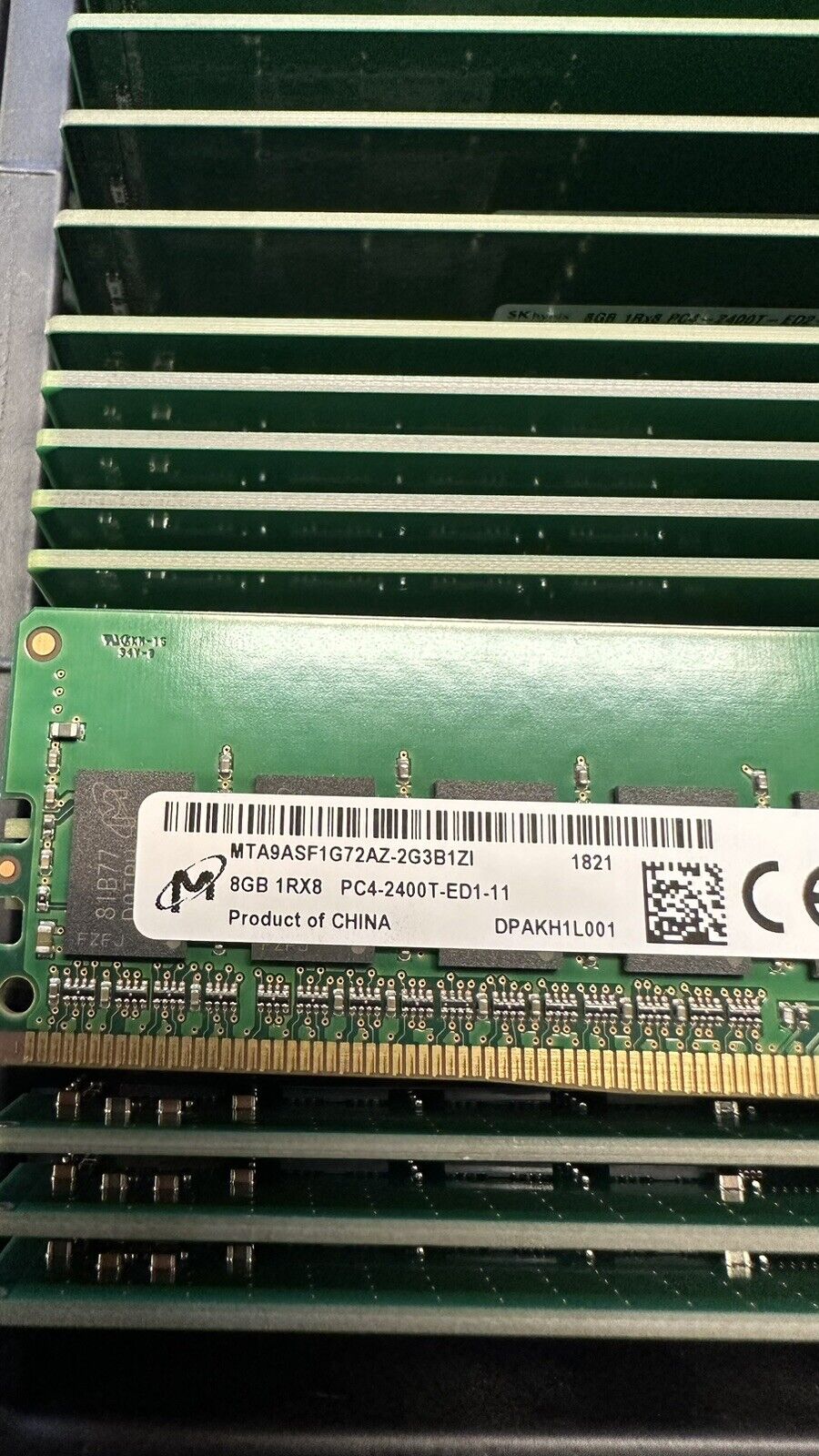 HPE Unbuffered ECC PC4-2400T-E 8GB Single Rank 1Rx8 DDR4 RAM Memory Xeon E UDIMM