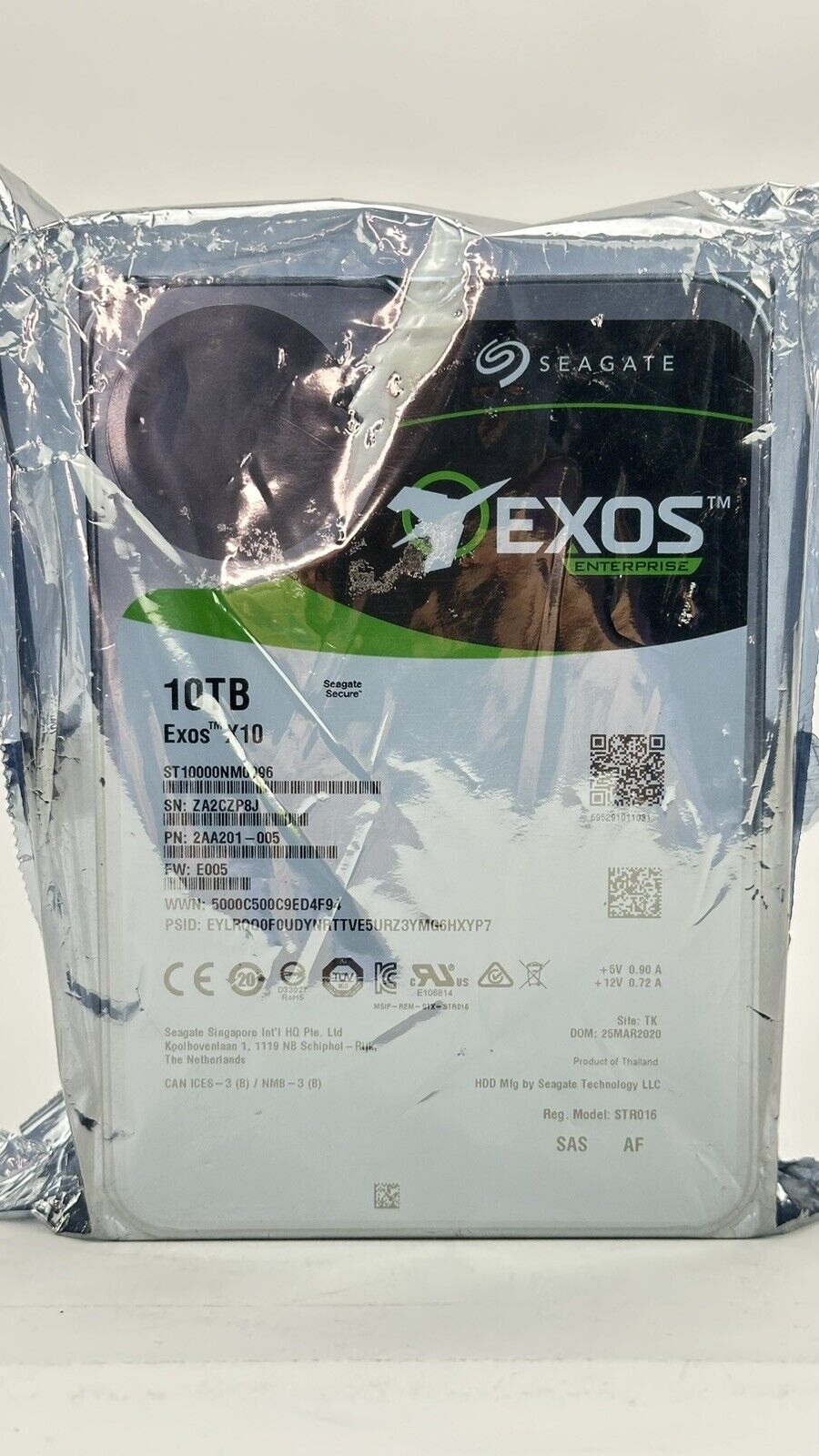 Seagate Exos X10 ST10000NM0096 10TB Enterprise 7.2K 12Gb/s 256MB 3.5 SAS HDD AF
