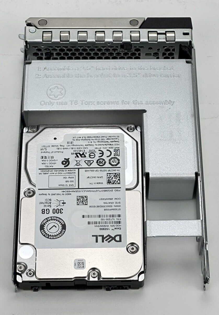 Dell 300GB 15K 12G SAS Server Hard Drive SFF in 14th Generation LFF Tray 3.5