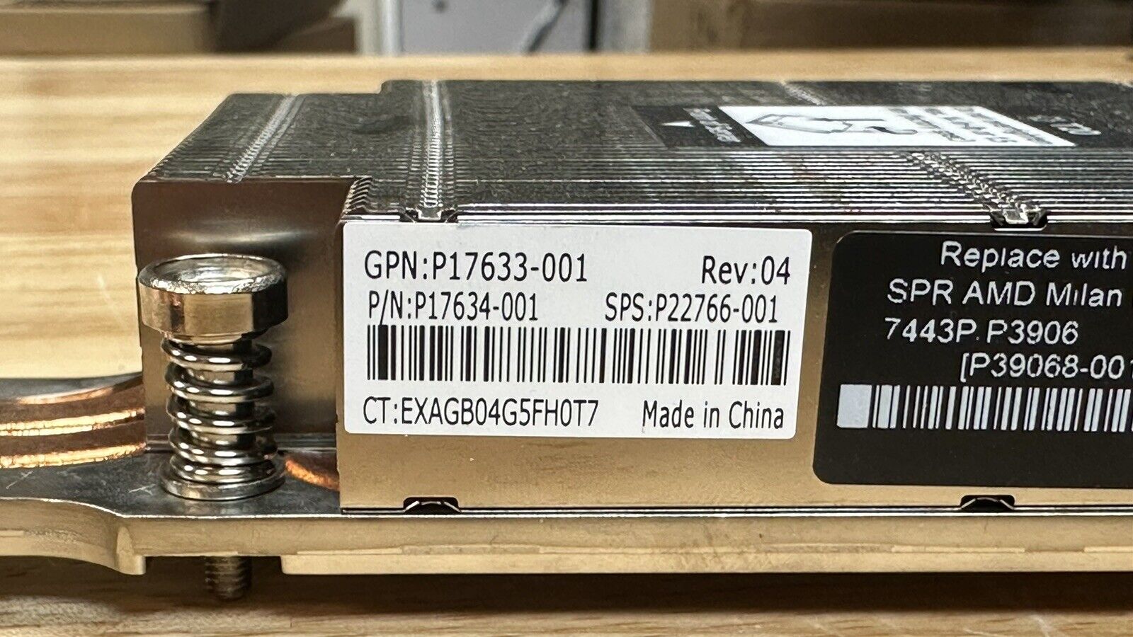 HPE Proliant DL325 Gen10+ Plus & V2 High Performance Heatsink AMD EPYC over 150W