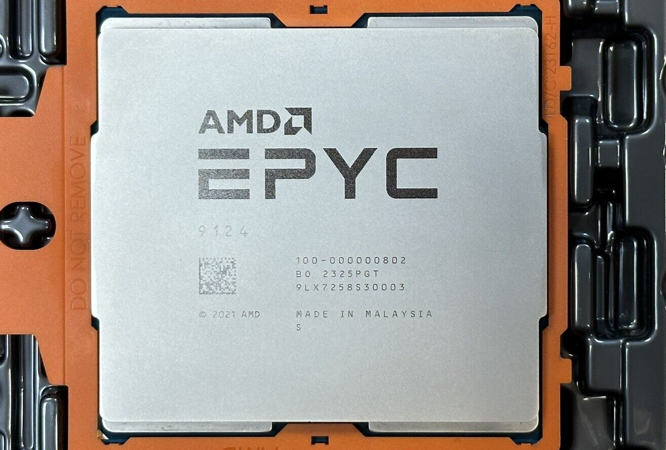 AMD EPYC 9124 16 Core Processor 3.0Ghz 200W SP5 64MB L3 CPU 4th Gen Unlocked