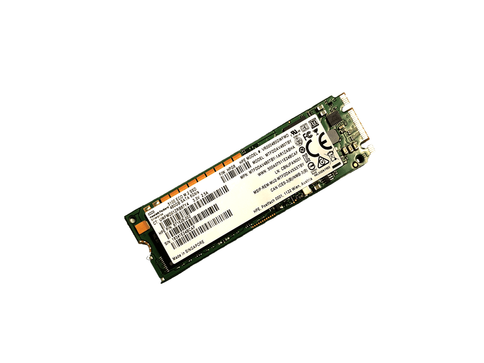 HPE 871628-002 480GB SATA 6Gb/s M.2 2280 Read Intensive TLC SSD Solid State Drive