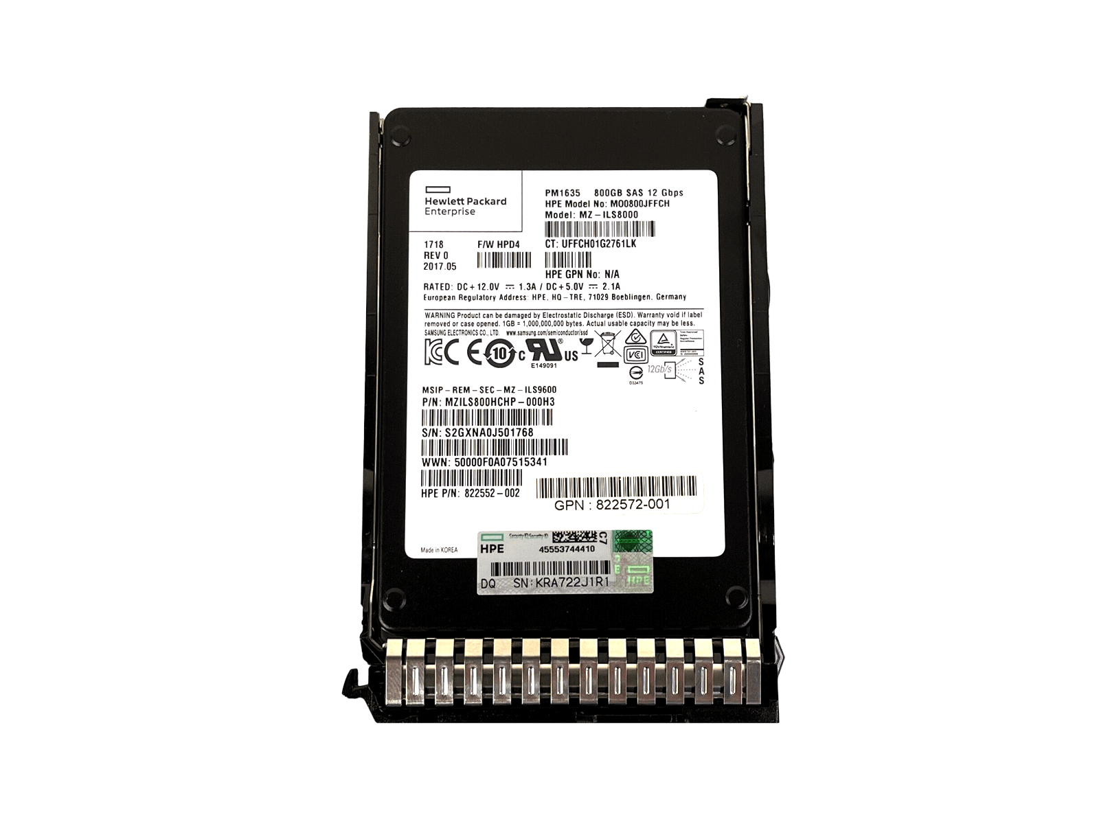 HPE 822786-001 800GB SAS 12Gb/s 2.5" SFF Mixed Use SC TLC SSD Solid State Drive