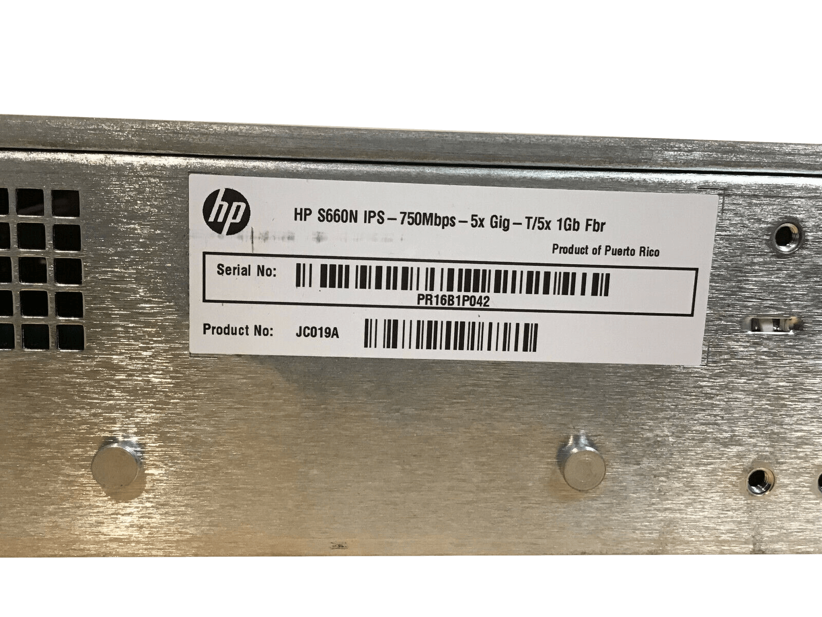 HP JC021A TippingPoint 660N IPS 2500N-50R1-6006 Intrustion Prevention System 10x RJ45 10x SFP 2x XFP.