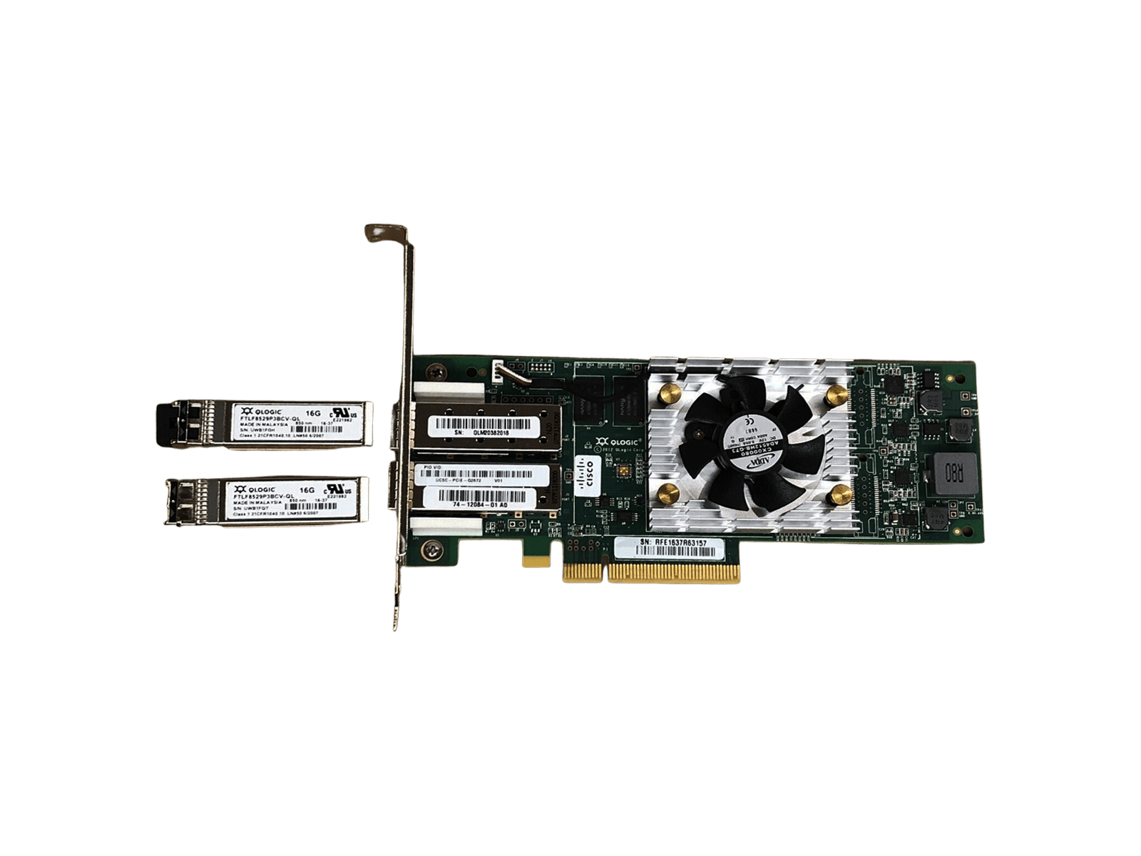 Cisco QLogic Dual Port 16Gbps Fibre Channel PCI-e Adapter UCSC-PCIE-Q2672 FC 16G.