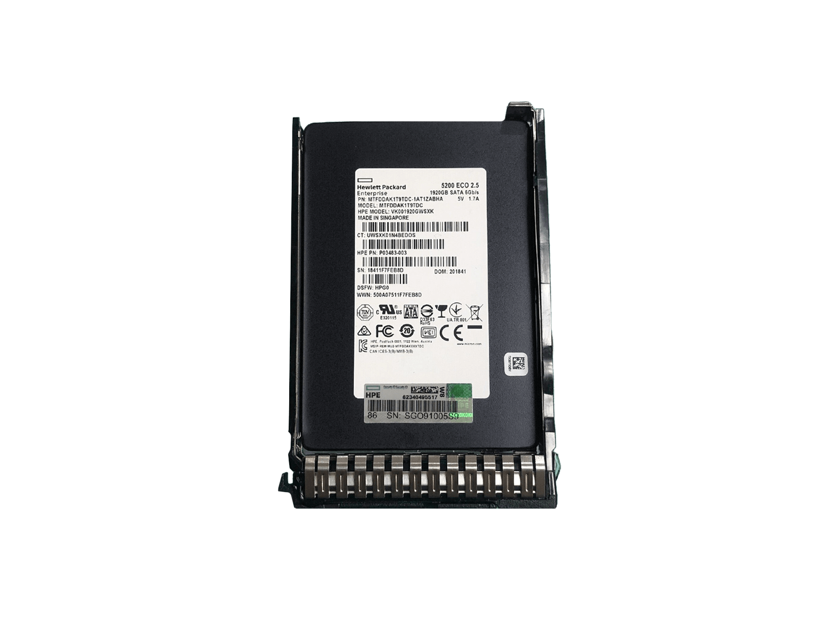 HPE P05314-001 1.92TB SATA 6Gb/s 2.5" SFF Read Intensive SC TLC DS SSD Solid State Drive