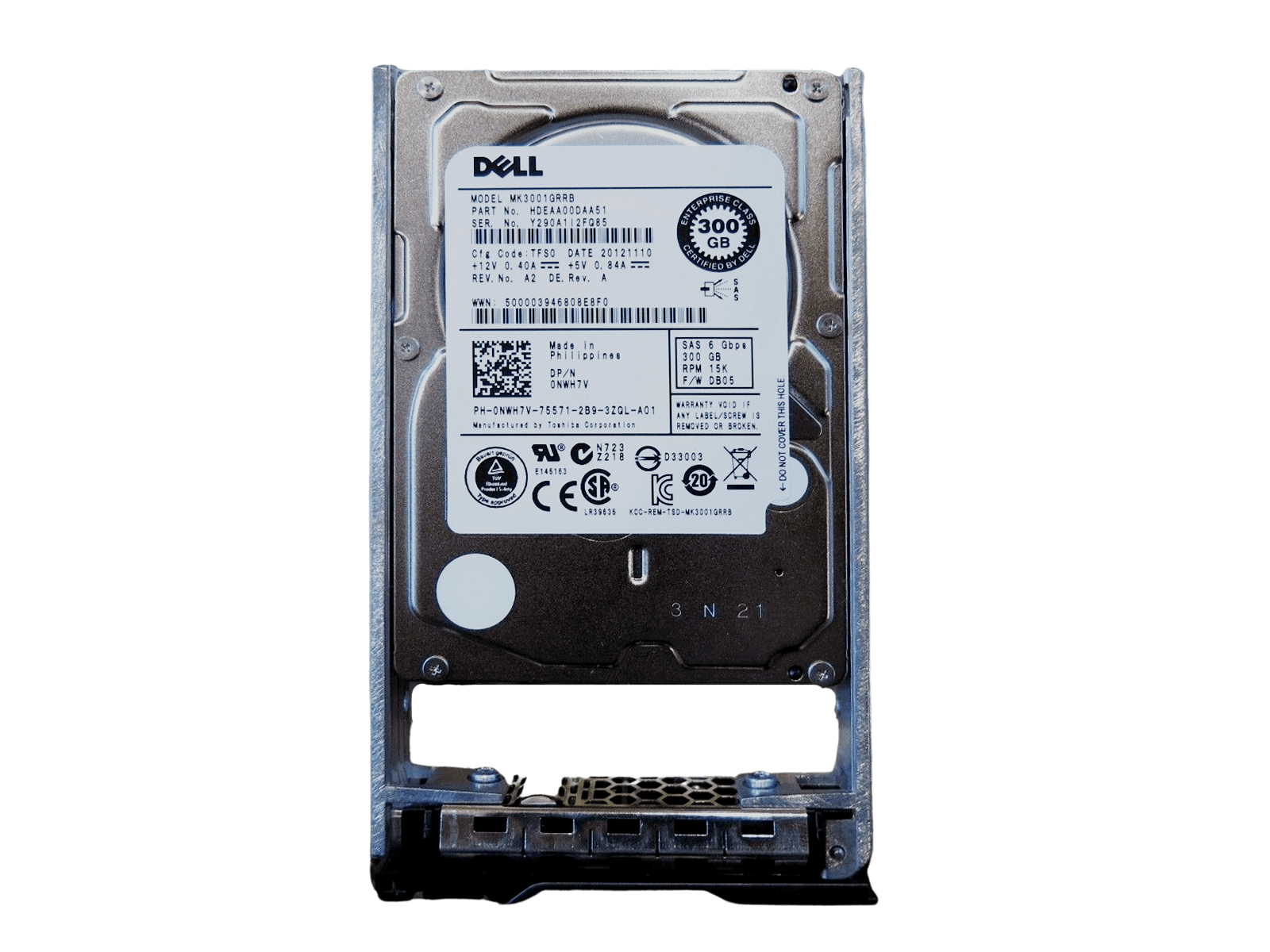 Dell 0NWH7V 0H8DVC 300GB SAS 6Gb/s 15K rpm 2.5" SFF HDD Hard Disk Drive