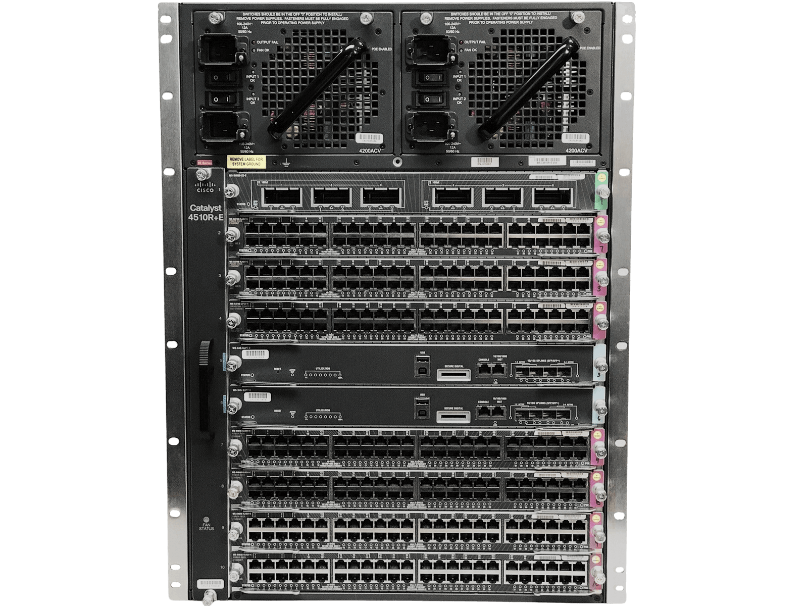 Cisco Catalyst C4510R+E WS-X45-SUP7-E X4606-X2-E X4748-RJ45V+E PoE 2x 4200ACV.