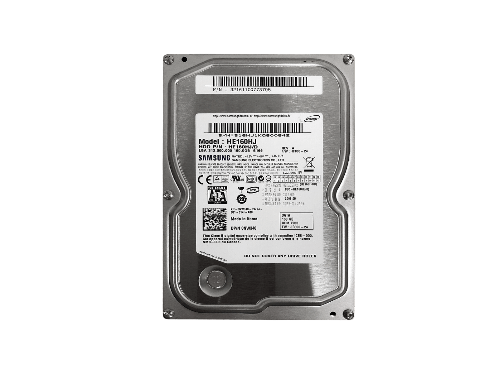 Dell 0NW340 160GB SATA 3Gb/s 7.2K rpm 3.5" LFF 512 HDD Hard Disk Drive