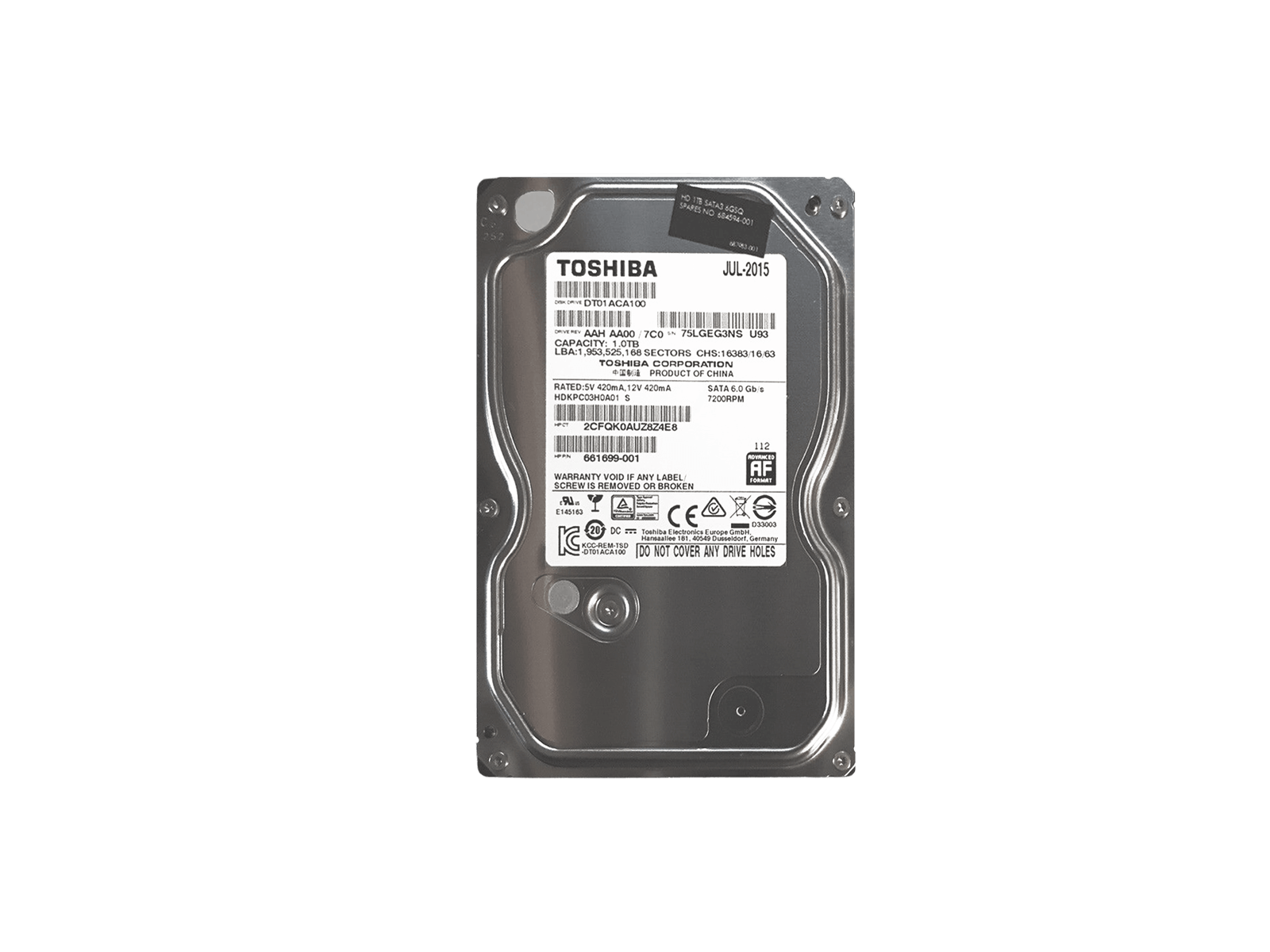 HP 661699-001 1TB SATA 6Gb/s 7.2K rpm 3.5" LFF HDD Hard Disk Drive