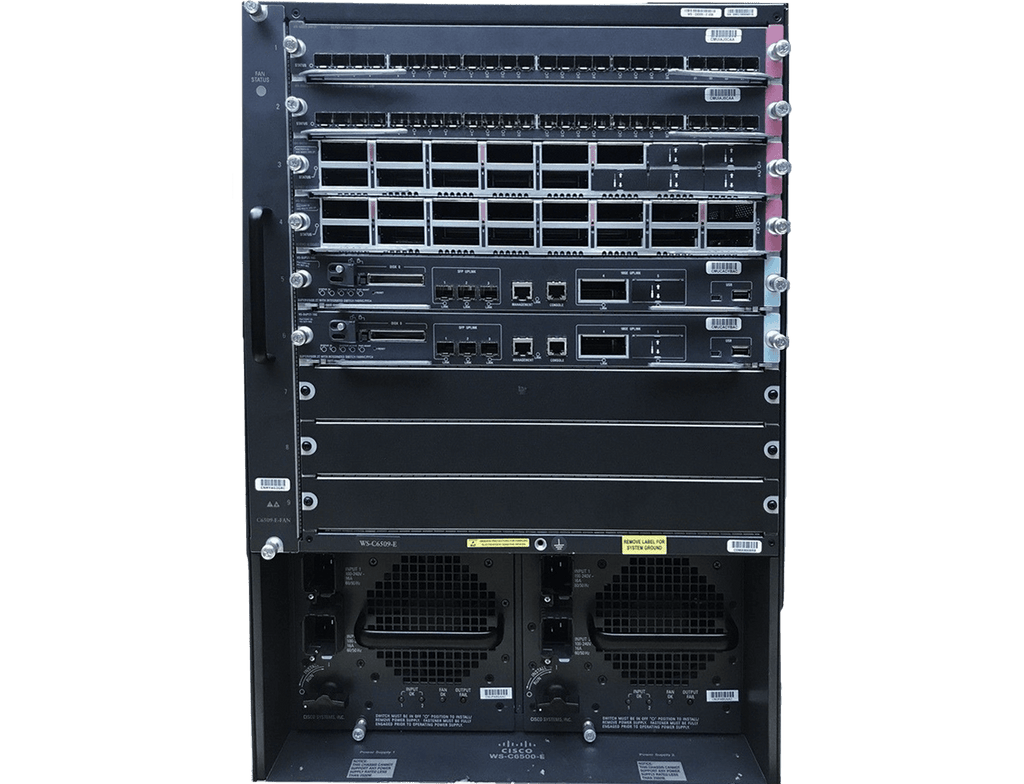 Cisco Catalyst C6509-E 2x VS-SUP2T-10 WS-X6816-10GE-2T F6K-DFC4-E X682