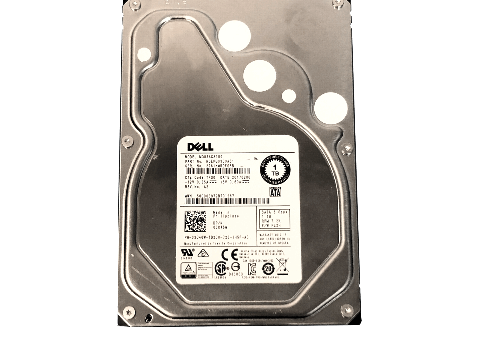 Dell 03C46W 1TB SATA 6Gb/s 7.2K rpm 3.5" LFF HDD Hard Disk Drive