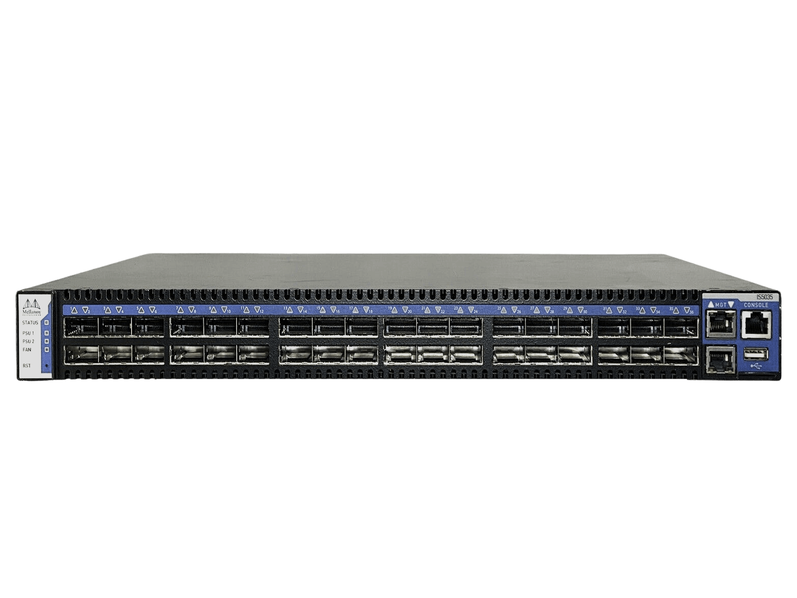 Mellanox IS5035 36-Port QDR 40Gbps InfiniBand Switch 2x PSU Ears Back-to-Front MIS5035Q-1BFC.
