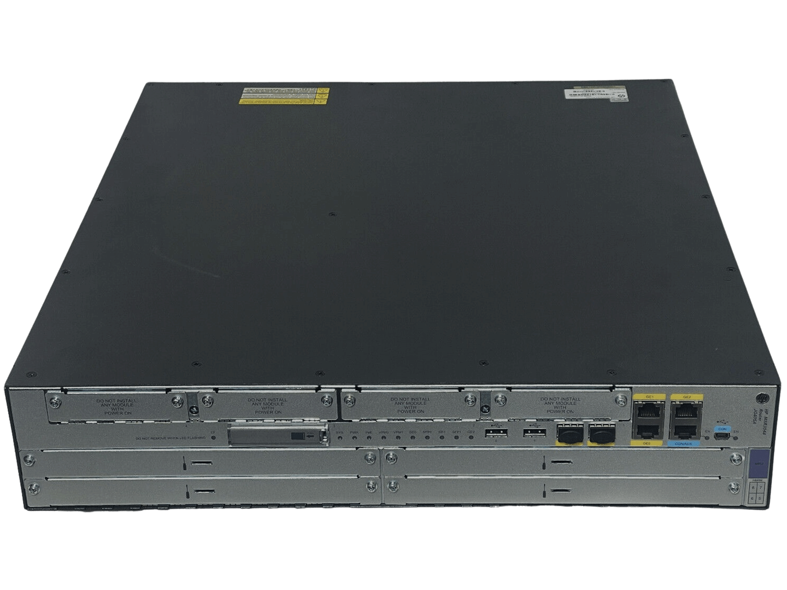 HPE JG405A FlexNetwork MSR3044 Router 3x 1GbE RJ45 2x SFP 1x PSU BGP OSPF IPv6.