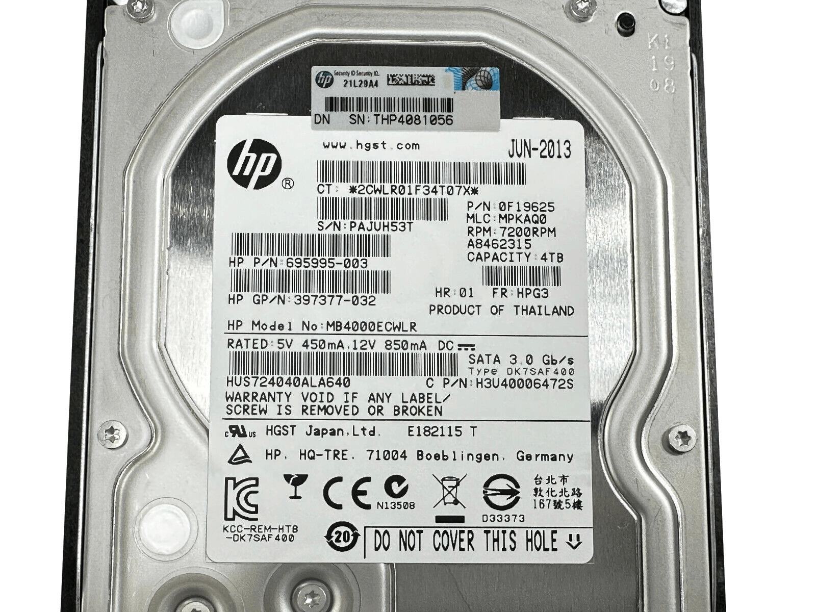 HP 694534-001 4TB SATA 3Gb/s 7.2K rpm 3.5" LFF HDD Hard Disk Drive