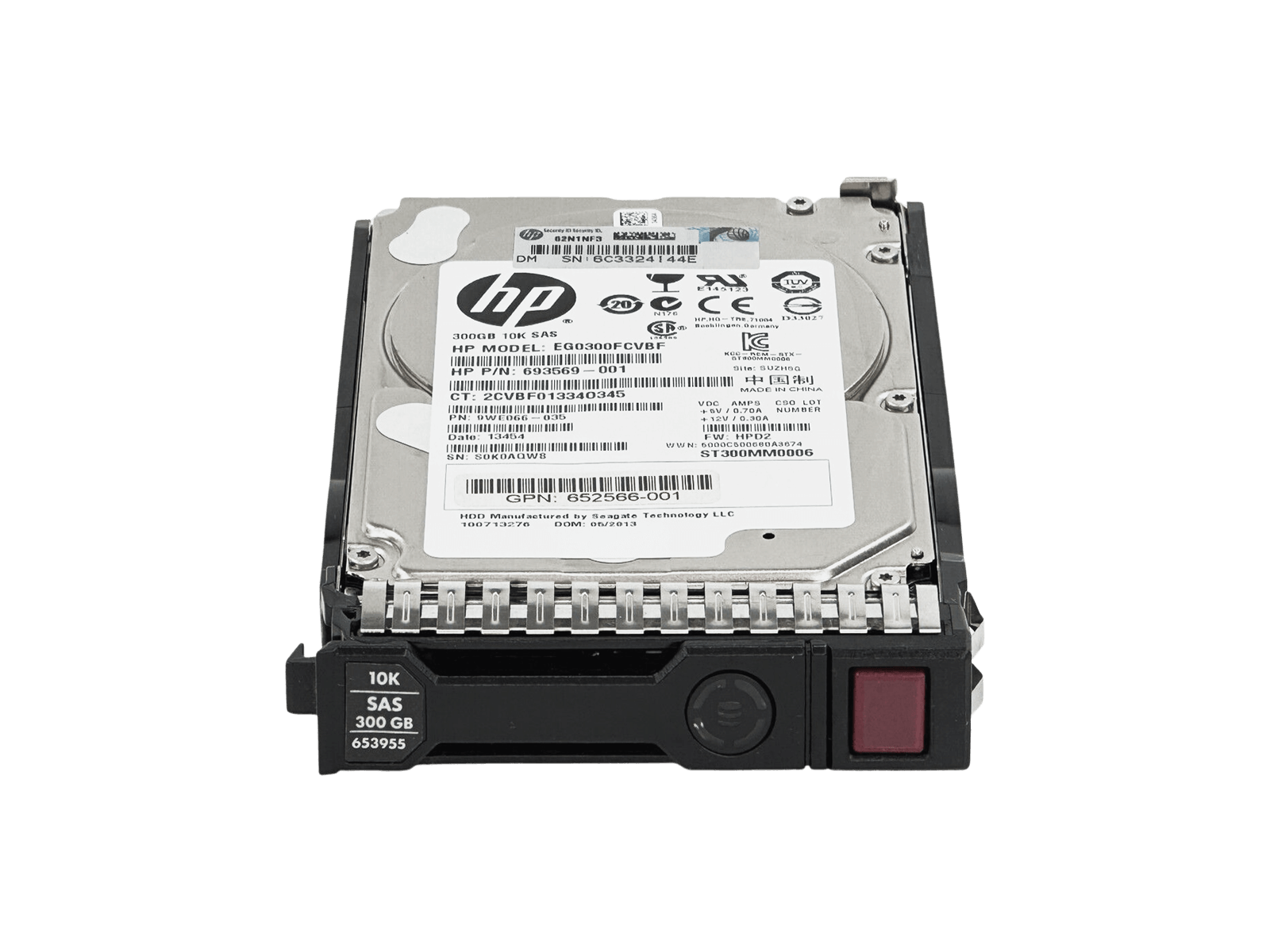 HP 653955-001 300GB SAS 6Gb/s 10K rpm 2.5" SFF SC HDD Hard Disk Drive