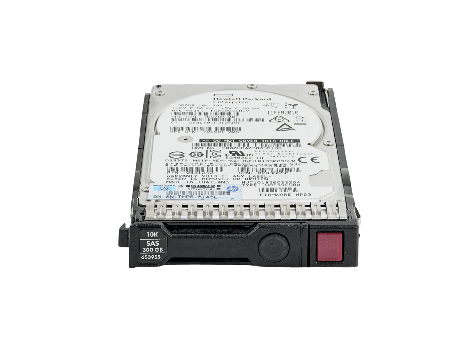 HPE 653955-001 300GB SAS 6Gb/s 10K rpm 2.5" SFF SC HDD Hard Disk Drive