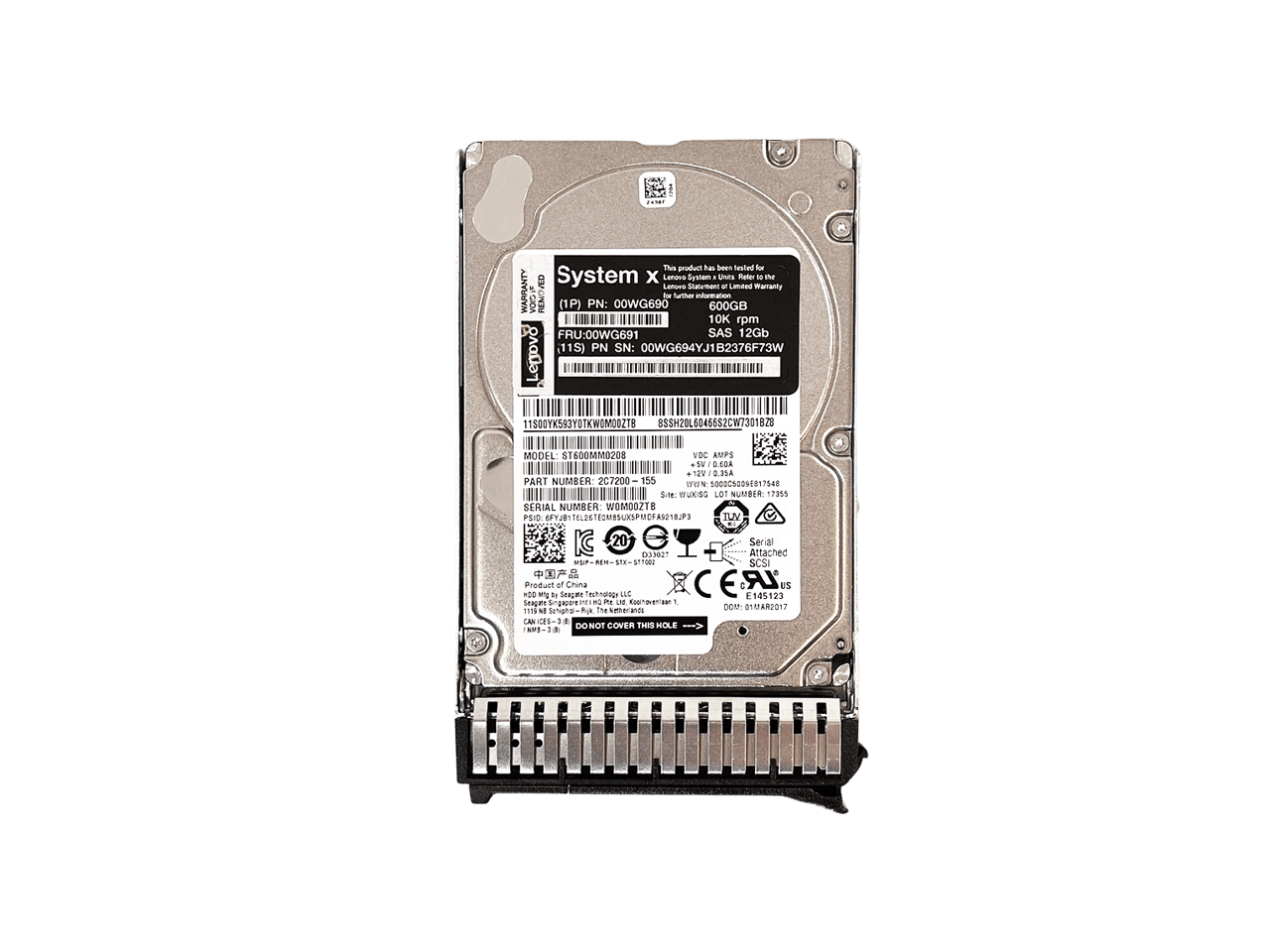 Lenovo 00WG691 600GB SAS 12Gb/s 10K rpm 2.5" SFF 512n HDD Hard Disk Drive