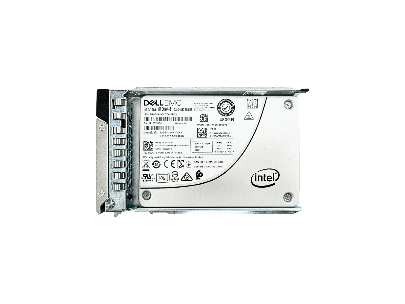 Intel SSDSC2KG480G8R D3-s4610 480gb Sata-6gbps 3d2 Tlc 2.5inch 7mm SSD