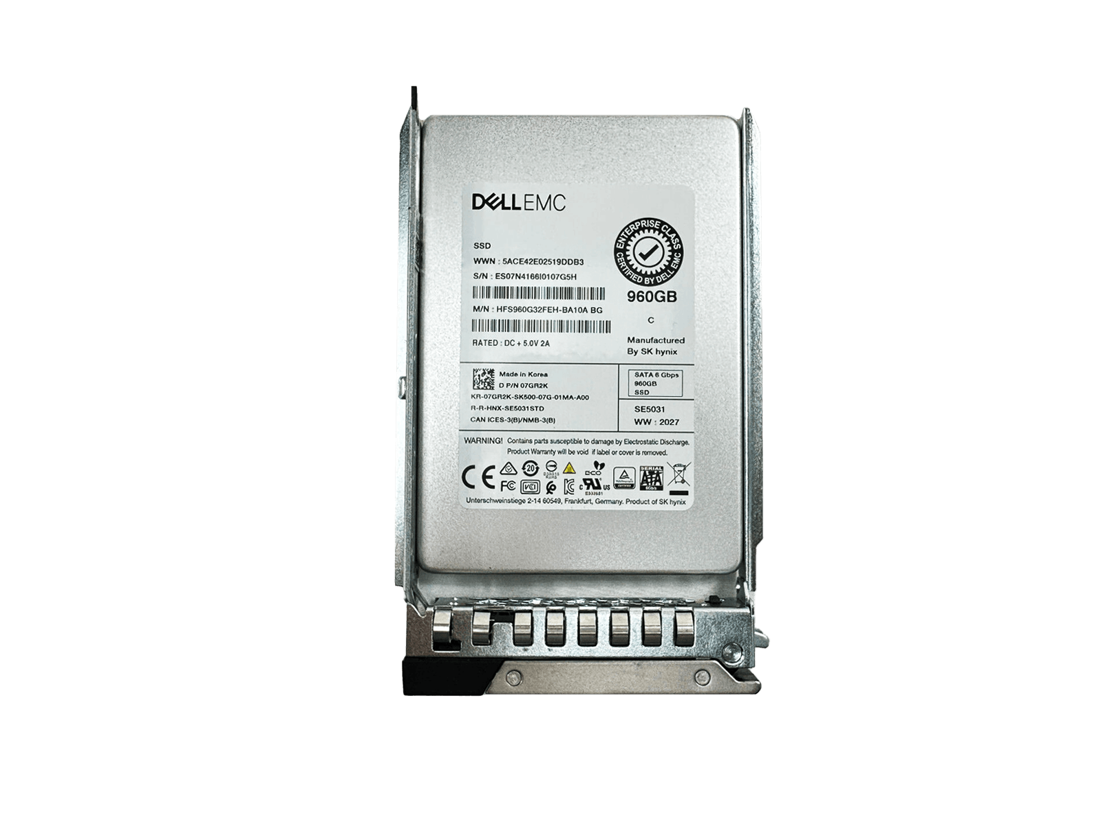 Dell 07GR2K 960GB SATA 6Gb/s 2.5" SFF Mixed Use TLC SSD Solid State Drive