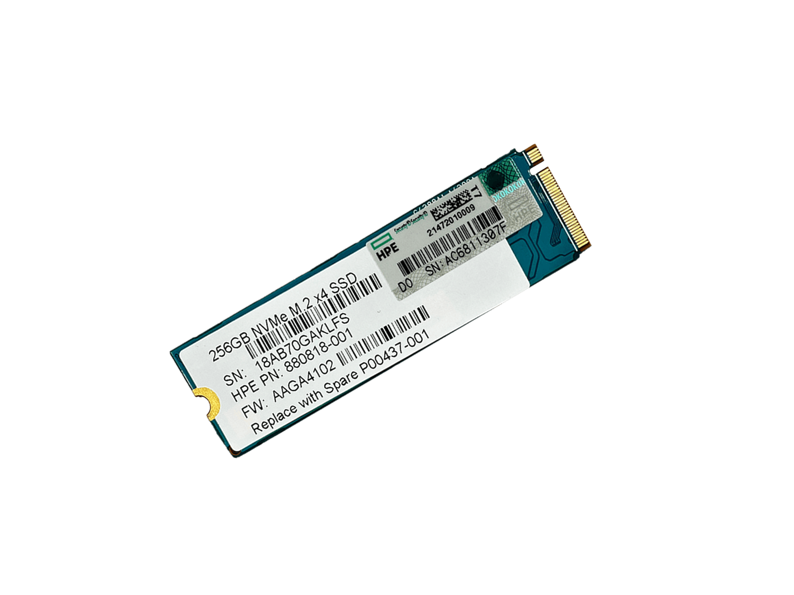 HPE P00437-001 256GB PCIe NVMe M.2 2280 Read Intensive TLC SSD Solid State Drive