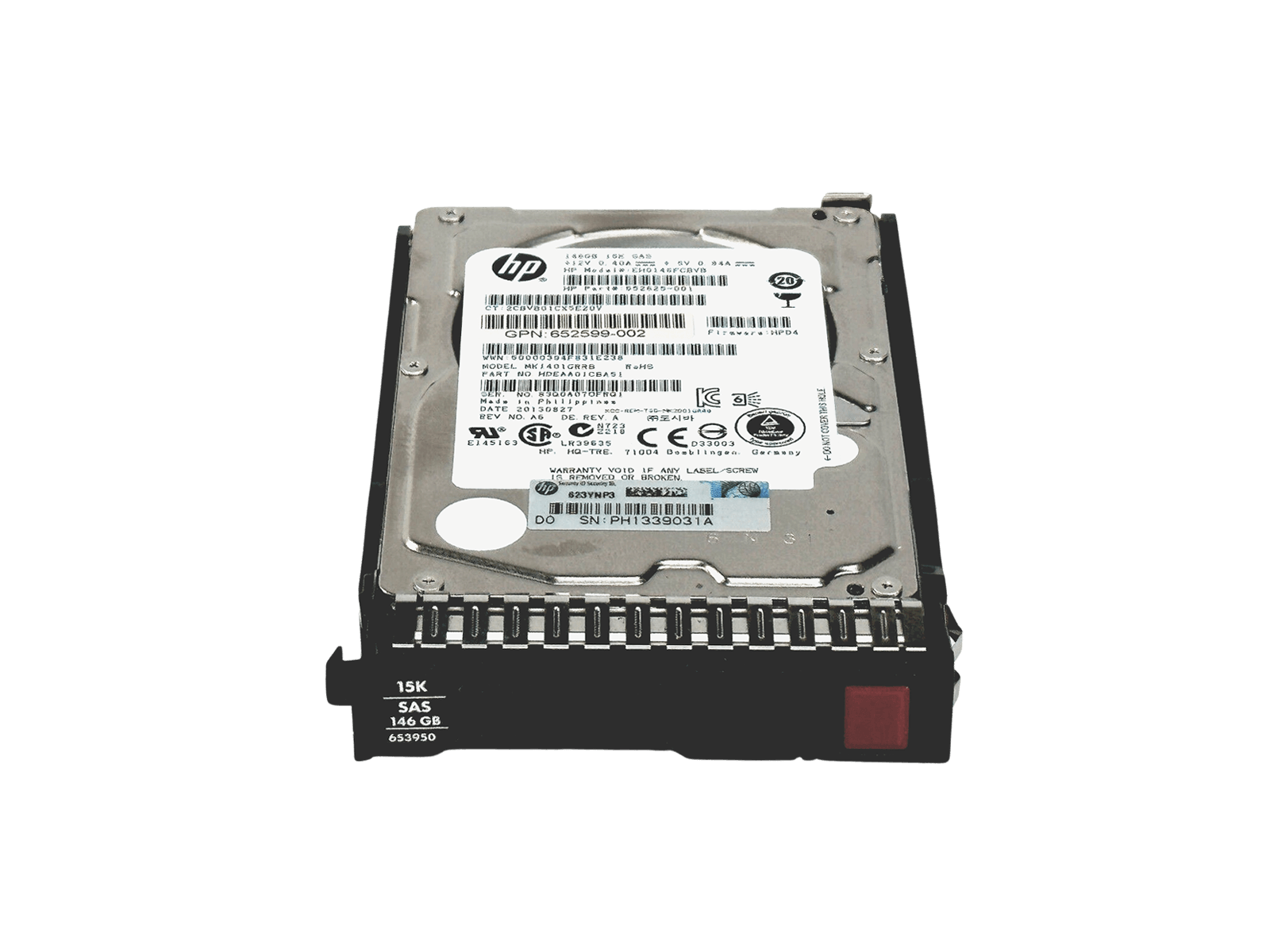 HPE 653950-001 146GB SAS 6Gb/s 15K rpm 2.5" SFF SC HDD Hard Disk Drive