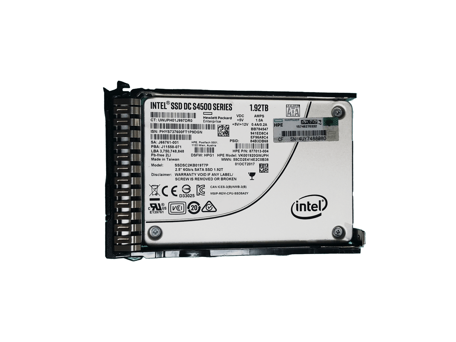 HPE 878852-001 1.92TB SATA 2.5" SFF Read Intensive SC MLC SSD Solid State Drive