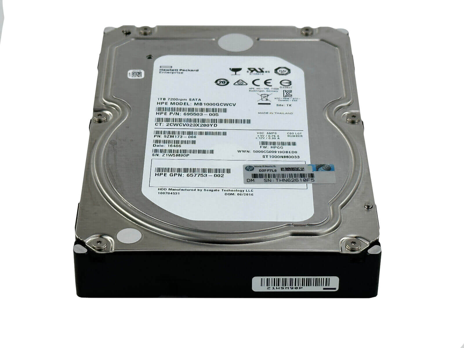 HP 695503-005 1TB SATA 6Gb/s 7.2K rpm 3.5" LFF RW MDL 512n HDD Hard Disk Drive