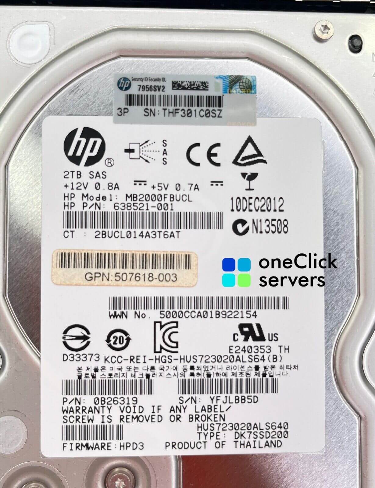 HP 507616-B21 2TB SAS 6Gb/s 7.2K rpm 3.5" LFF MDL SC HDD Hard Disk Drive