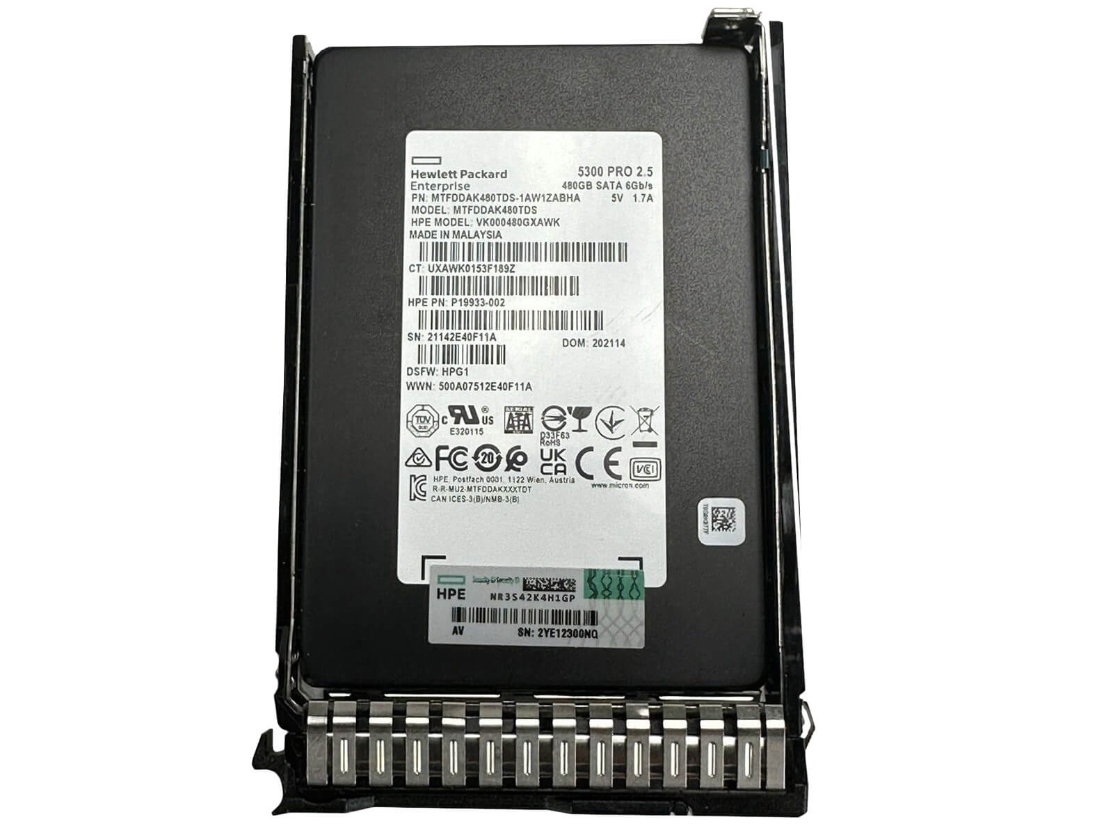 HPE P18482-001 480GB SATA 2.5" SFF Read Intensive SC MLC SSD Solid State Drive