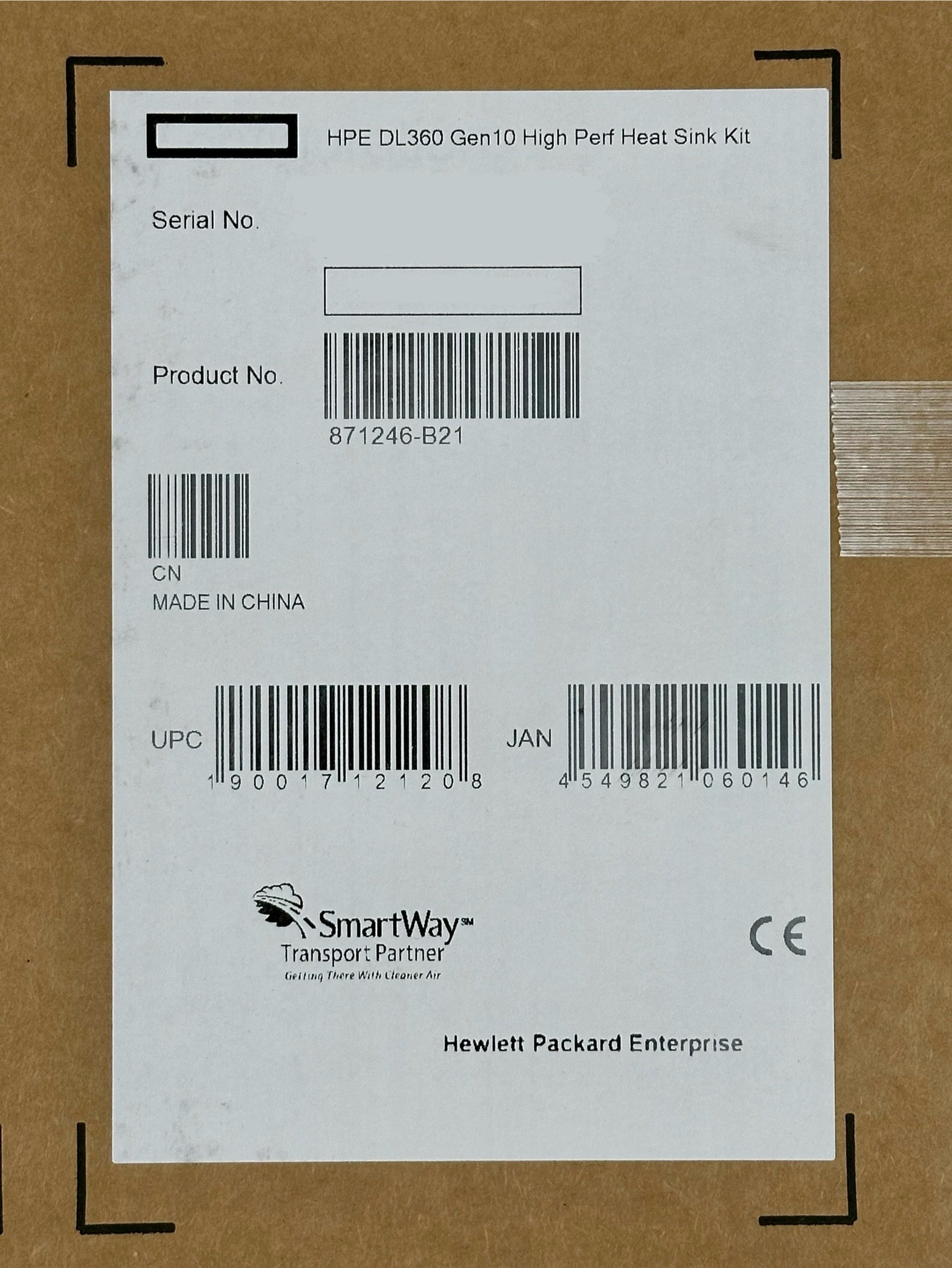 HPE 871246-B21 DL360 Gen10 High Performance Heat Sink Kit (Contains 2x HeatSink)