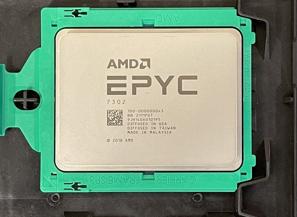 AMD EPYC 7302 Rome 16-Core 3GHz 32MB SP3 Socket 155W Processor CPU