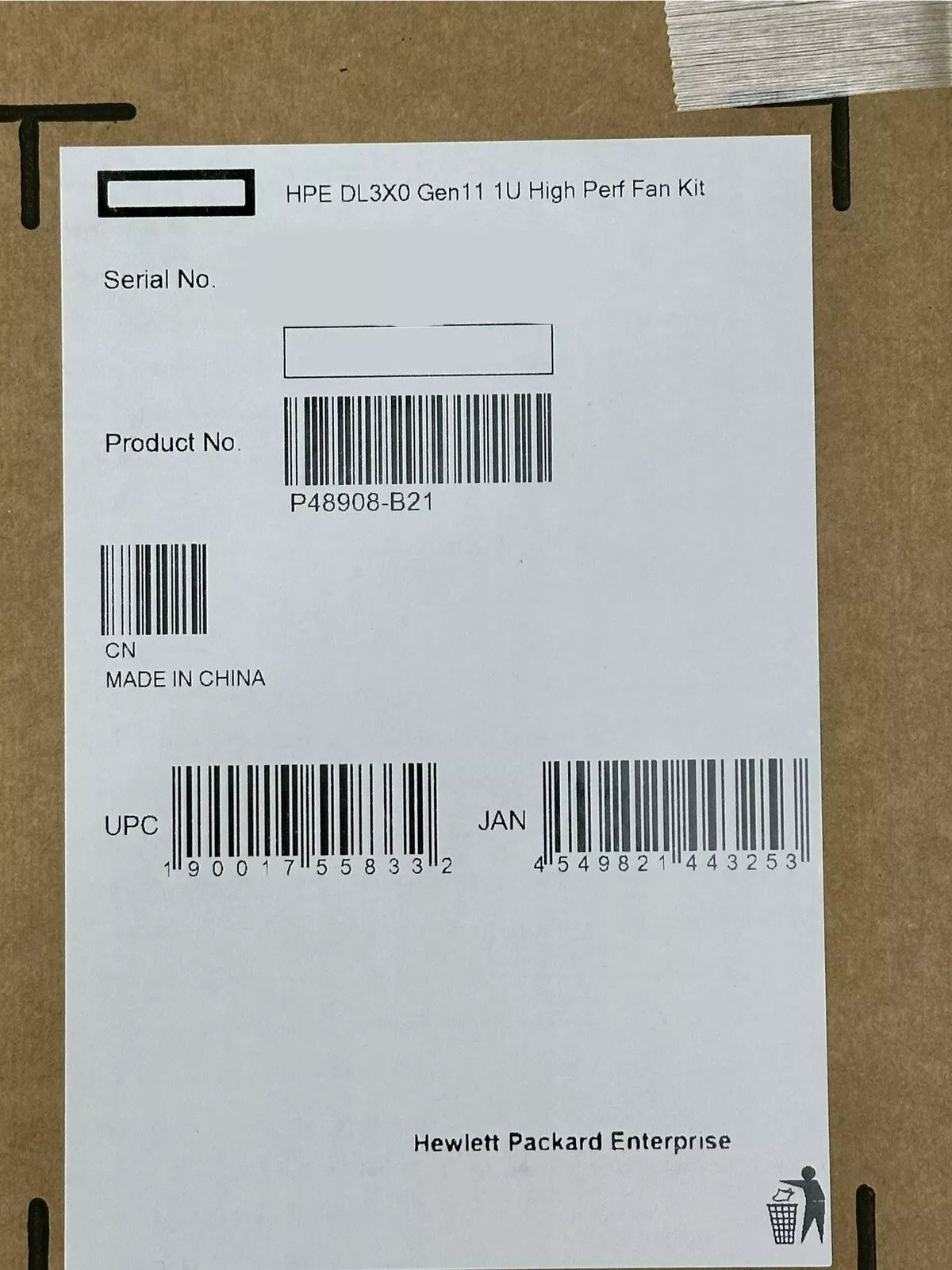 HPE DL3X0 Gen11 1U High Performance Fan Kit P48908-B21 (Contains 7x fans)