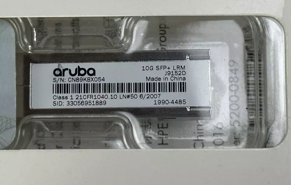 HPE Aruba J9152D 10G SFP+ LC LRM 220M OM2 MMF Transceiver J9152-61201 XCVR