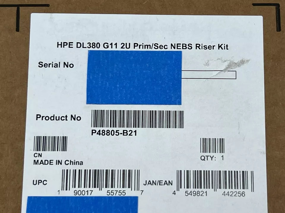 HPE DL380 Gen11 2U PCI-e 5.0 3x Prim/Sec NEBS-Compliant Riser Kit P48805-B21