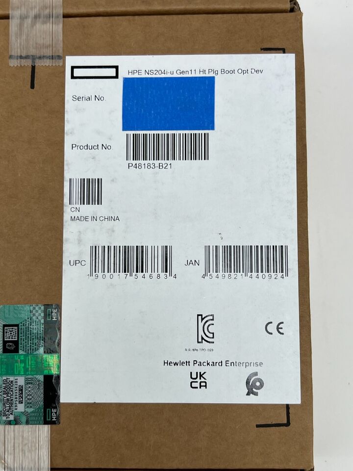 HPE P48183-B21 NS204i-u Gen11 Hot Plug w/ 2x NVMe 480GB Boot Storage Device RAID