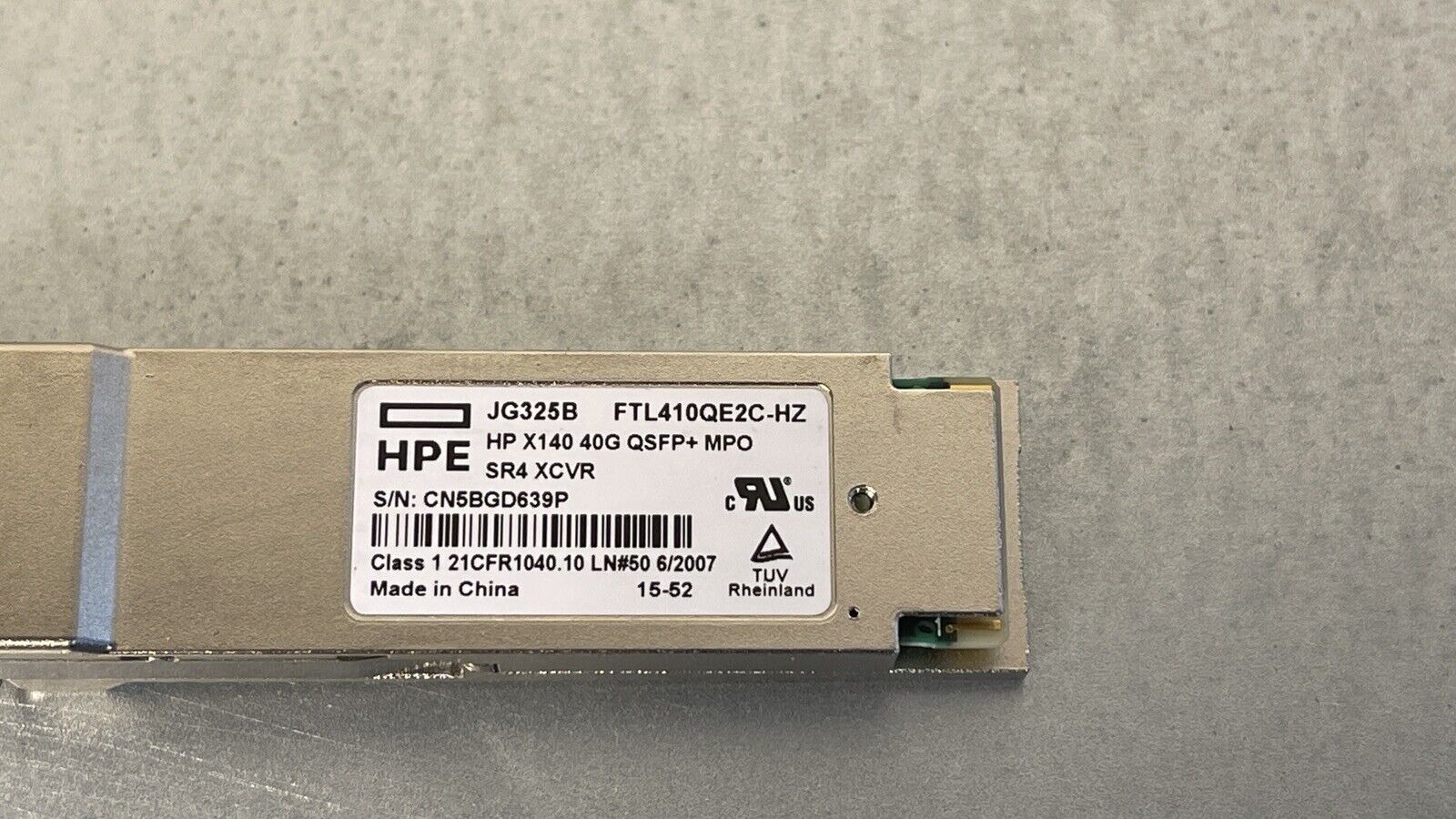 Genuine HPE JG325B X140 40Gigabit QSFP+ MPO SR4 Transceiver 40GE 40G.