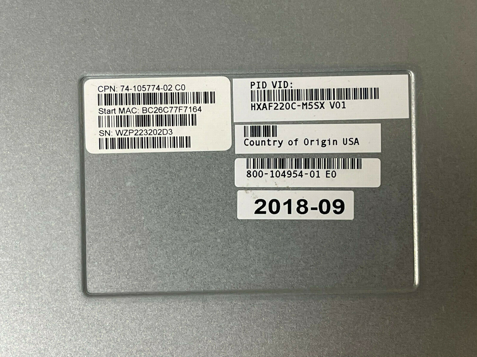 Cisco HyperFlex HX220c M5 Server 2x Xeon 8168 24-core 384GB 8.5TB SSD 2x 1050W