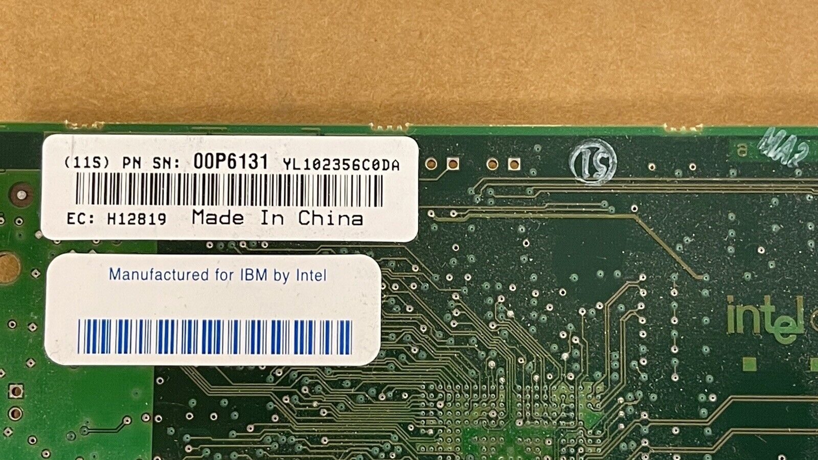 IBM Intel 00P4289 2-Port 10/100/1000 Base-TX Ethernet Adapter PCI-x FH Bracket.