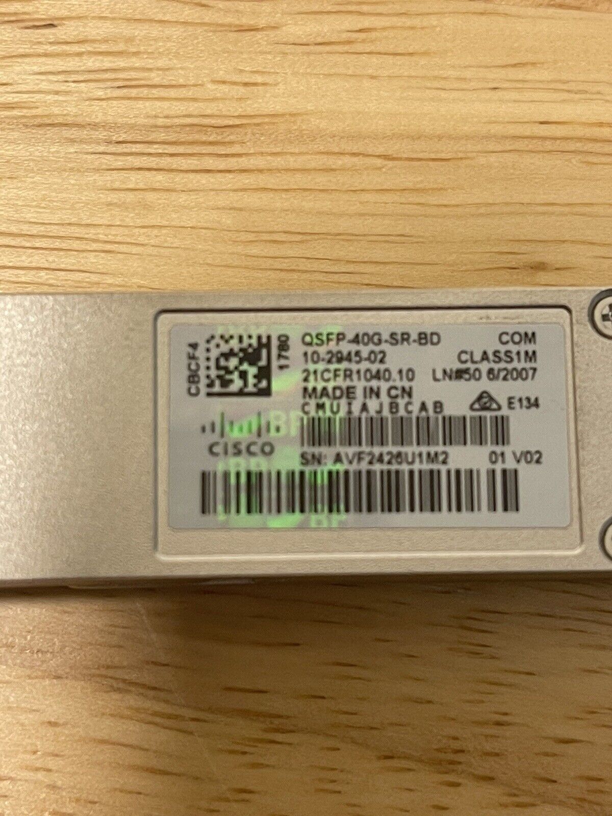 Genuine Cisco QSFP-40G-SR-BD 40GBASE-SR-BiDi Duplex MMF QSFP+ Module 10-2945-02.