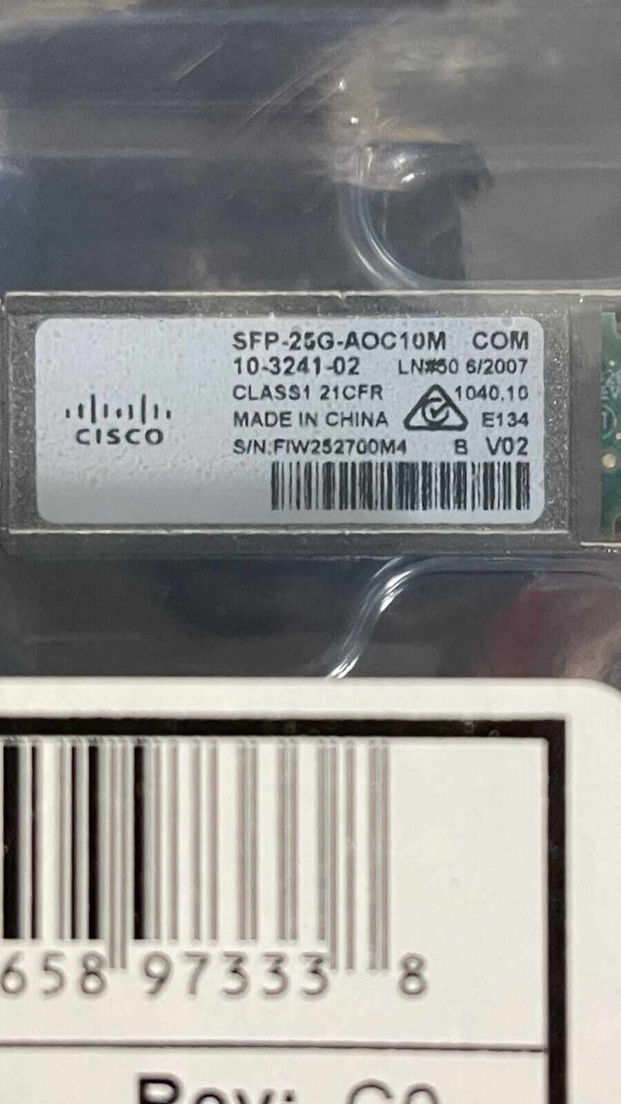 Cisco SFP-25G-AOC10M Active Optical Cable SFP28 OM2 25 Gigabit SFP AOC.