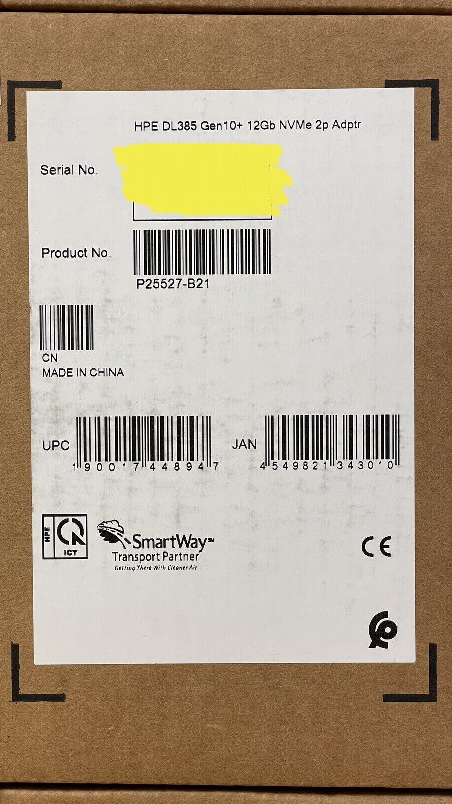 HPE P25527-B21 DL385 Gen10 Plus and V2 PCI-e 2-Port Adapter Direct Attach x4 NVMe Retimer.