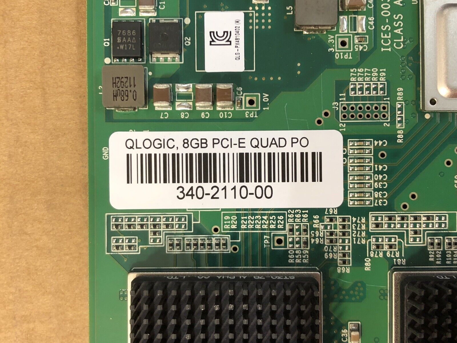 QLogic QLE2564 Quad Port FC HBA PCI-E 4 Port + 4x 8Gb Transceivers Fiber Channel  340-2110-00.