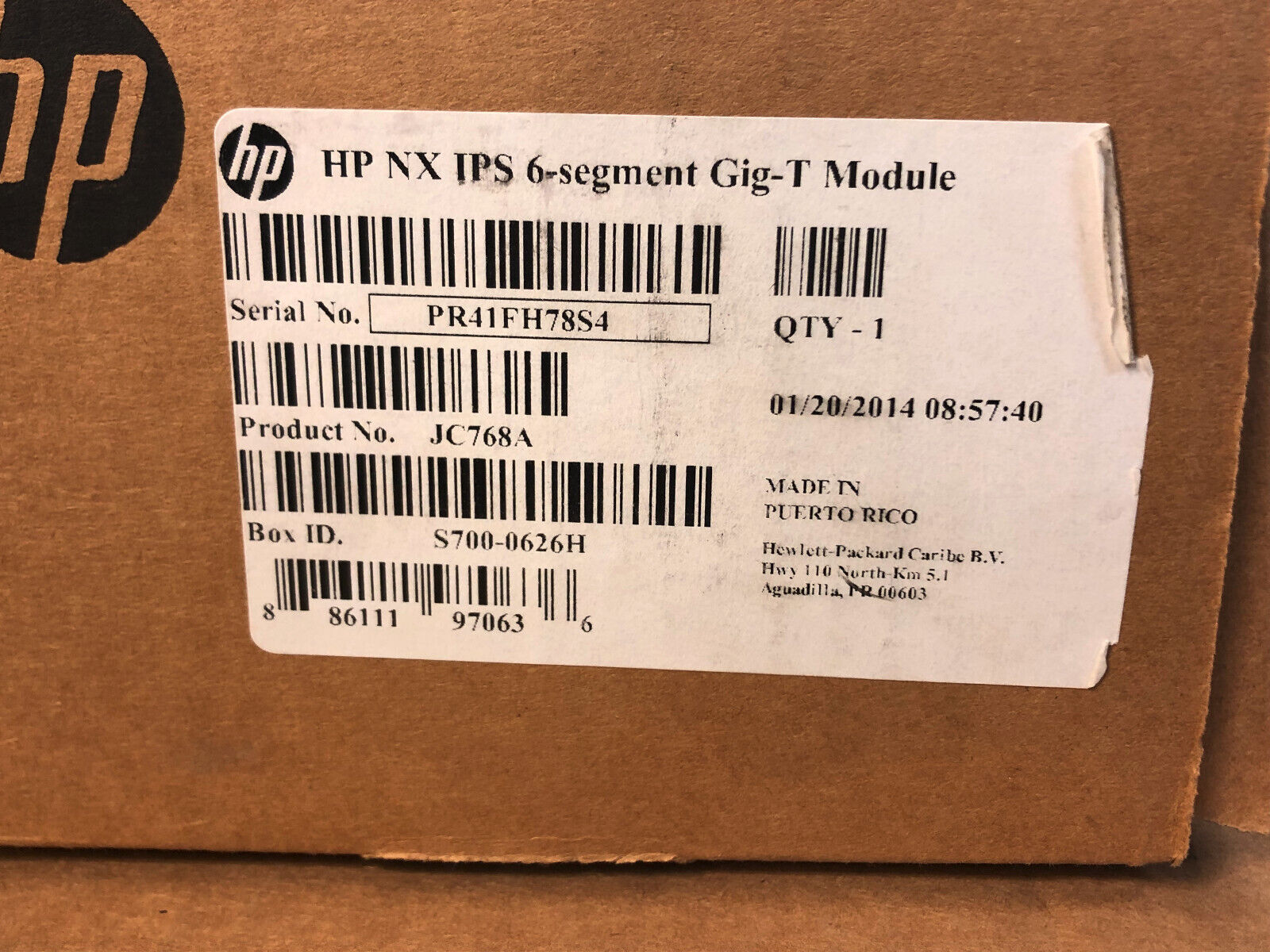 HP JC768A NX IPS 6-Segment Gig-T Module JC768A-61001.