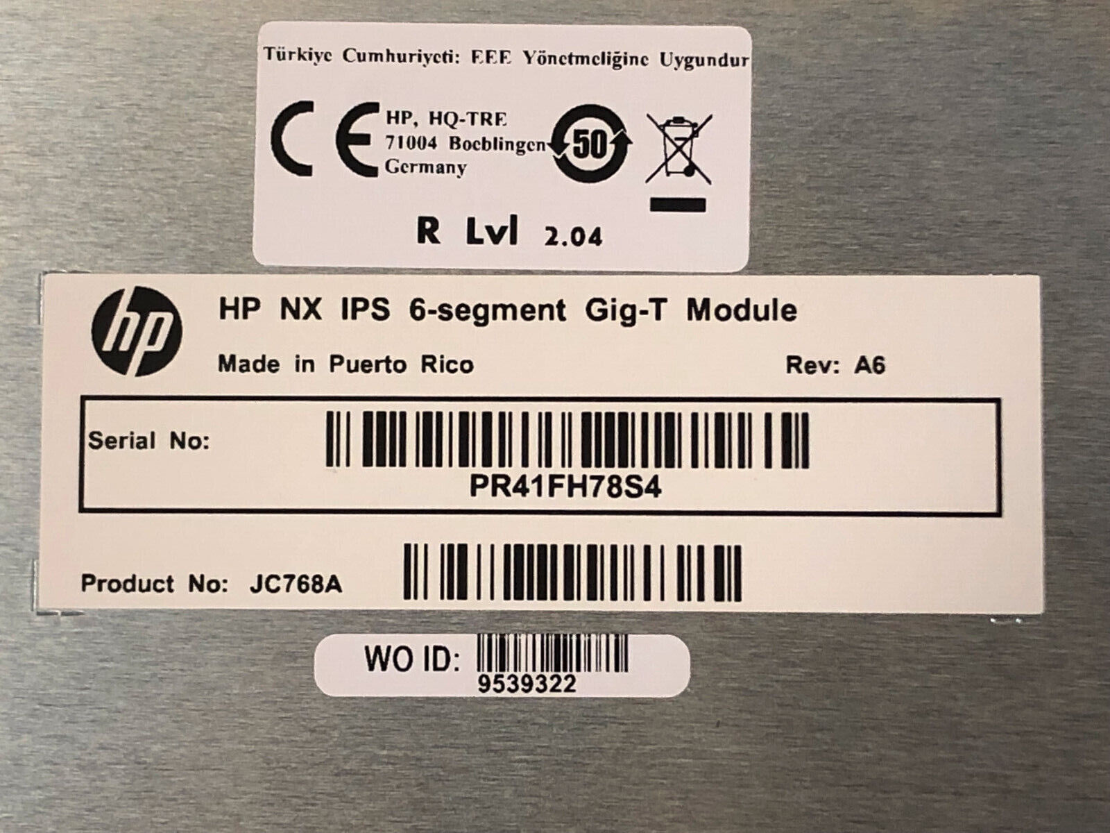 HP JC768A NX IPS 6-Segment Gig-T Module JC768A-61001.