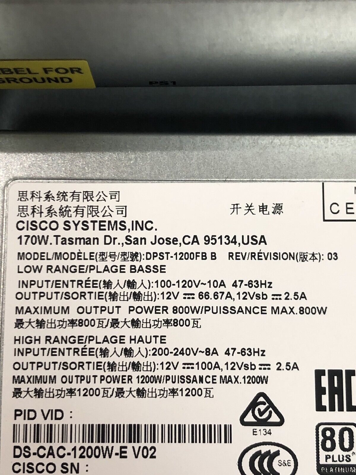 Cisco DS-C9396S 16G FC Switch 48 Active Ports with 44x 16Gb/s SFP+ PE 2x AC PSU.