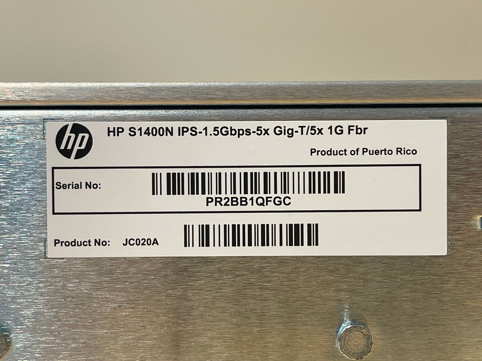 HP JC021A TippingPoint S1400N IPS 2500N-50R1-6006 Intrustion Prevention System 10x RJ45 10x SFP 2x PSU.
